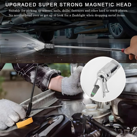 2PCS Telescoping Magnetic Pickup Tool Set with LED Light & Strong Magnet