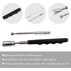 2PCS Telescoping Magnetic Pickup Tool Set with LED Light & Strong Magnet