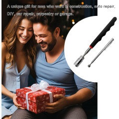 2PCS Telescoping Magnetic Pickup Tool Set with LED Light & Strong Magnet