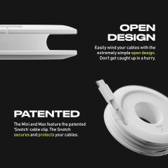 Side Winder Mini Headphone, Earbud & Charging Cable Organizer - Black, Travel Friendly