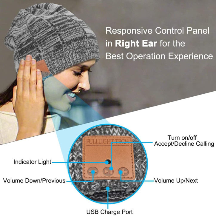 Bonnet Bluetooth avec Casque Intégré - Cadeau Tech Unique, Parfait pour Noël Bonnet Bluetooth avec Casque Intégré - Cadeau Tech Unique, Parfait pour Noël