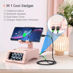 TechGlow Pink Foldable Cellphone Stand & Bluetooth Speaker Gift for All