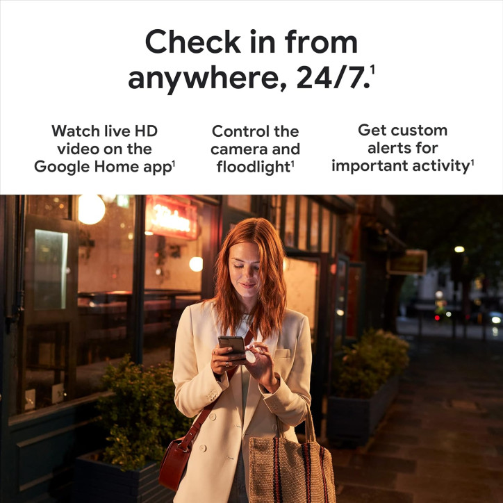 Google Nest Cam with Floodlight - Outdoor Security Camera with Floodlight, White, 1 Count