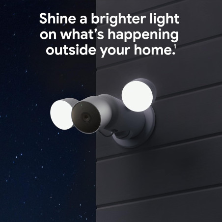 Google Nest Cam with Floodlight - Outdoor Security Camera with Floodlight, White, 1 Count