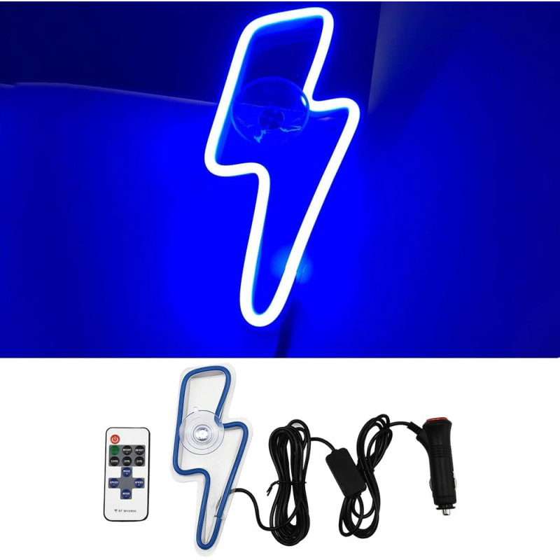 Blue Lightning Bolt Car Interior LED Ambient Lights for Side & Rear