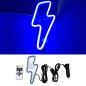 Car Interior Lightning Bolt LED Ambient Light - Blue Side Triangle Back Window Decoration Car Interior Lightning Bolt LED Ambient Light - Blue Side Triangle Back Window Decoration