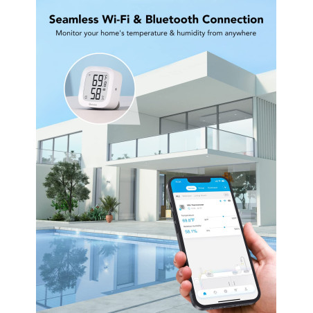 Govee WiFi Thermometer H5103 - Indoor Temp & Humidity Sensor with App Alerts