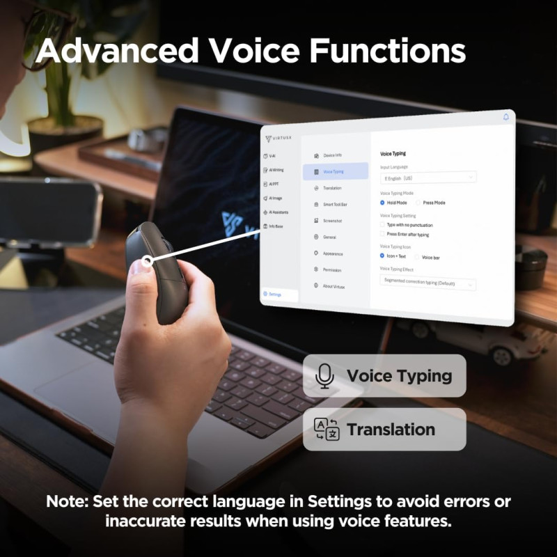 Virtusx Jethro AI Mouse – Voice Recorder, Transcribe & Translate Tool