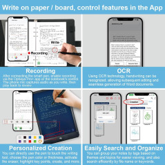 Ophayapen Smart Sync Pen avec Carnet et Tablette, Numérisation, Conversion Texte, Partage via App Mobile