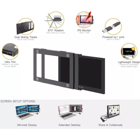 SideTrak Slide : Écran Portable 12.5 Full HD - Doublez Votre Productivité, Où Que Vous Soyez !