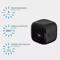 CINEMOOD 360: Projecteur Portable Interactif - Divertissement Familial Illimité, Netflix & Disney Inclus!