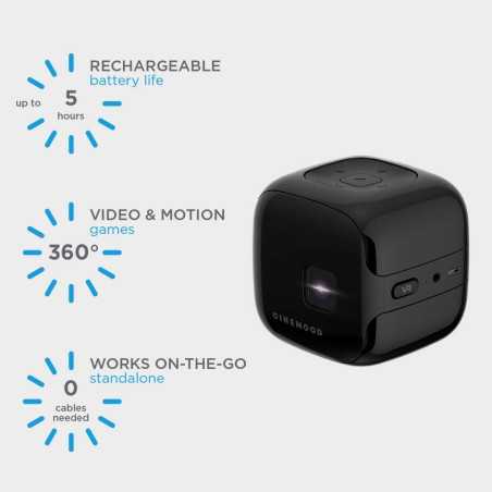 CINEMOOD 360: Projecteur Portable Interactif - Divertissement Familial Illimité, Netflix & Disney Inclus!