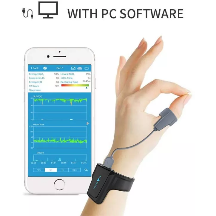 WellOxy: Moniteur dOxygène & Rythme Cardiaque Bluetooth - Sommeil Paisible Garanti!