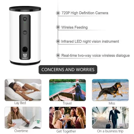 Caméra Connectée WOPET: Surveillez et Distrayez Votre Animal, Où Que Vous Soyez!