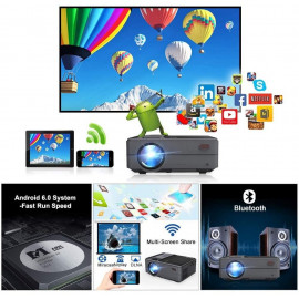 Projecteur Mini Intelligent : HD 1080P, Activé WiFi & Bluetooth