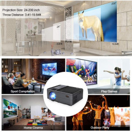 Projecteur Mini Intelligent : HD 1080P, Activé WiFi & Bluetooth