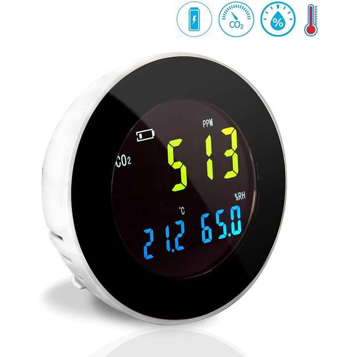 Pyle Smart Air Quality Monitor: Breathe Easier with Real-Time CO2, Temp & Humidity Readings!