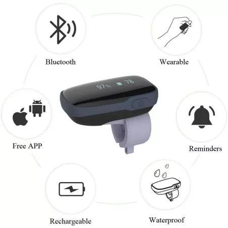 Oxylink: Oxymètre de Pouls Portable avec Alerte Audio & Suivi Continu - Votre Santé à Portée de Main!