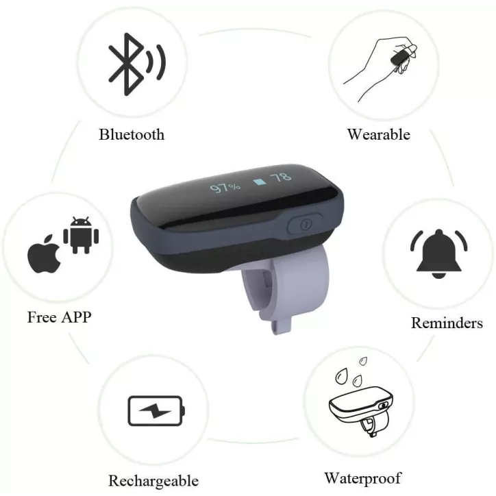 Oxylink: Oxymètre de Pouls Portable avec Alerte Audio & Suivi Continu - Votre Santé à Portée de Main!