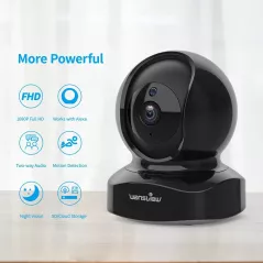 Wansview Caméra de Surveillance 2K: Vision Nocturne, Audio Bidirectionnel, Détection de Mouvement, Idéale Bébé & Animaux