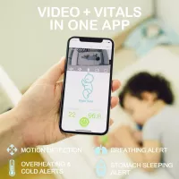 Sense-U Moniteur Bébé Vidéo : Respiration, Mouvements, Température & HD Vidéo - Votre Allié Sommeil Serein!