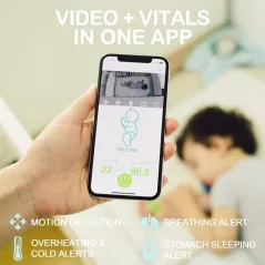 Sense-U Moniteur Bébé Vidéo : Respiration, Mouvements, Température & HD Vidéo - Votre Allié Sommeil Serein!