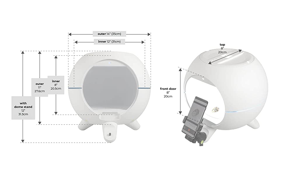 Foldio360 Smart Dome Dimensions