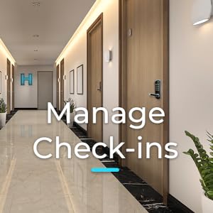 hotel hallway with smart locks