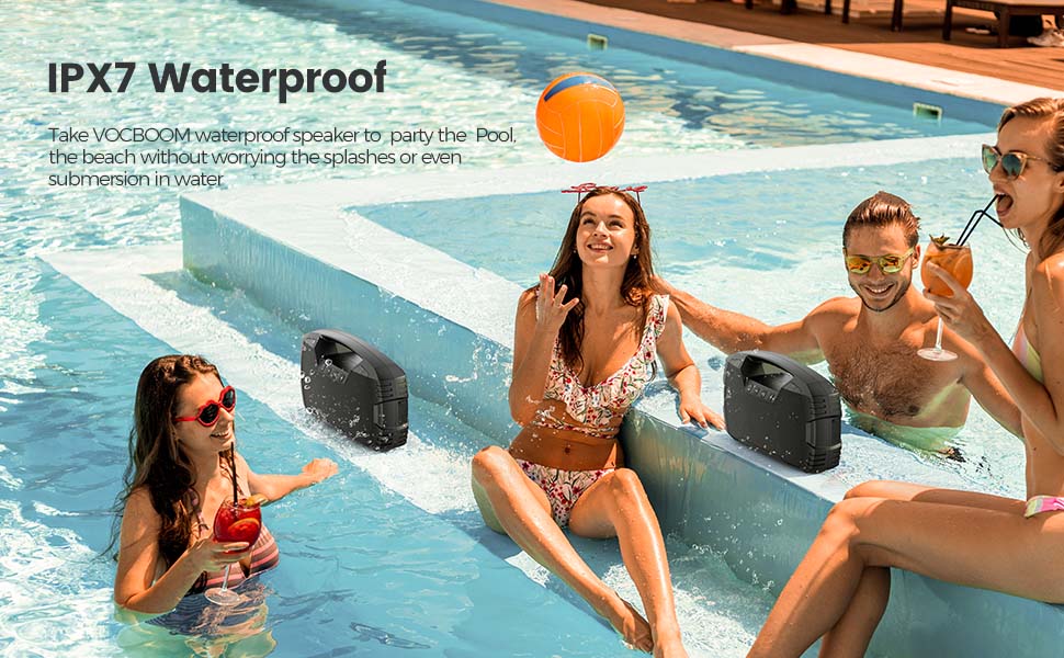 IPX7 Waterproof Bluetooth Speaker for Pool Beach Outdoor