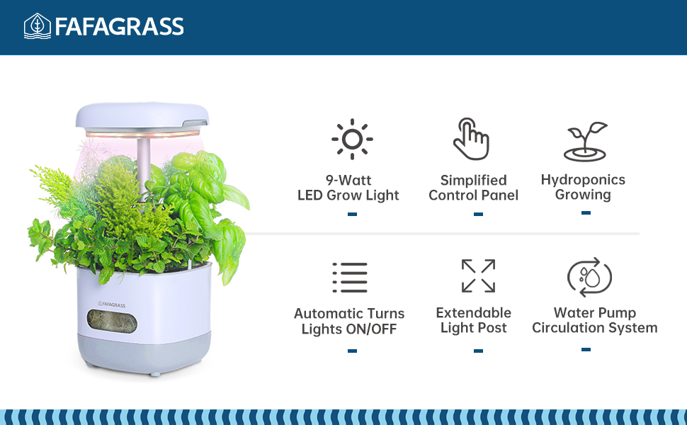 Hydroponic growing system，high performance LED grow light for home kitchen