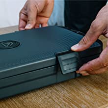 Seals the interior to create an airtight storage compartment.