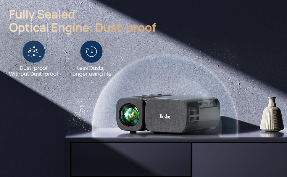 Dust-proof video projector, mini portable movie projector, Wifi projector