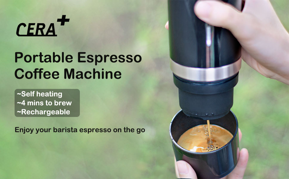 Nano Portable Electric Espresso Machine with 3-4 Min Self-Heating, 20 Bar  Mini Small 12V 24V Car Coffee Maker 