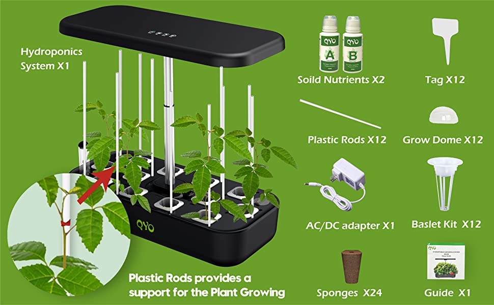 12 Pods Hydroponics Growing System with LED Grow Light, Indoor Herb Garden Kit