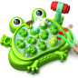Frog toy with detachable parts and assembly instructions for Interactive Whack A Frog Game.
